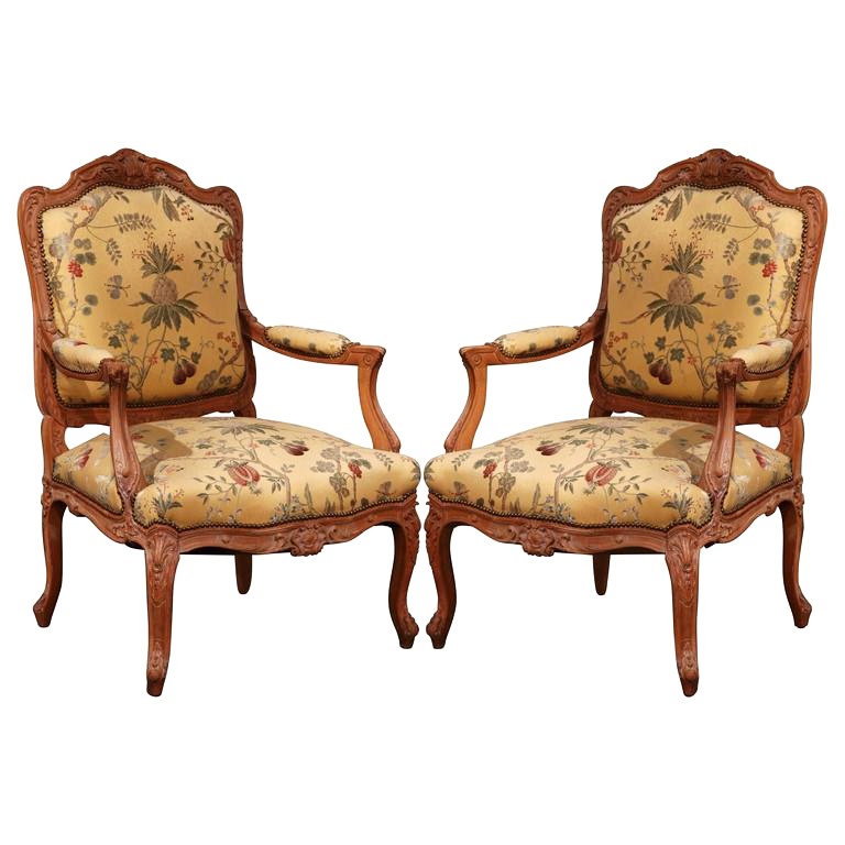 Antique French Louis XV Style Armchairs