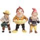 Set of Three Mid-Century French Hand-Painted Barbotine Gnomes Figurines