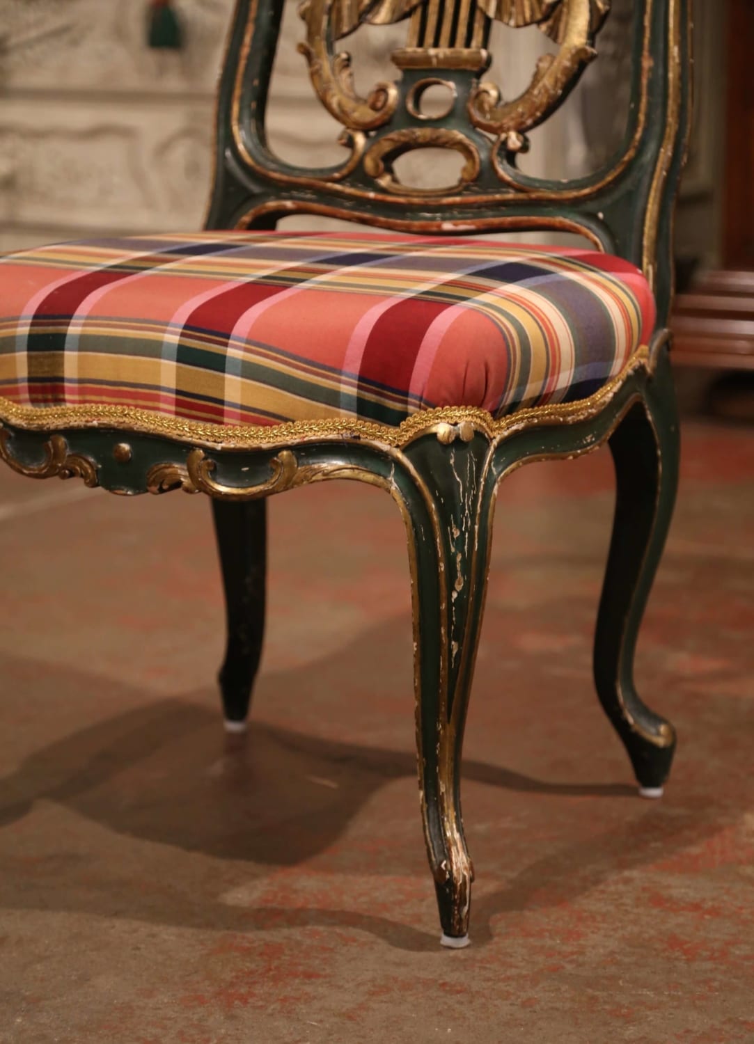 19th Century French Louis XV Carved Painted and Gilt Occasional or