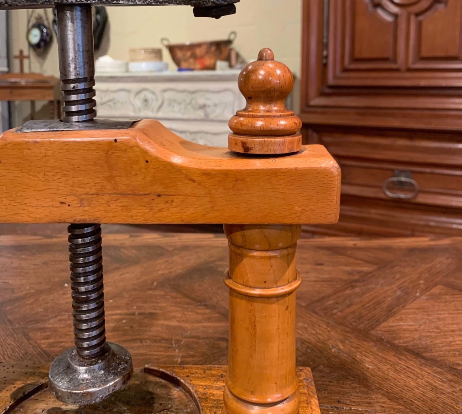 cheese press, Anonymous, approx. 1700, wood, metal, Without levers