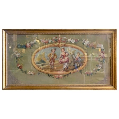 18th Century French Louis XV Carved Giltwood Canapé with Aubusson Tapestry  - Country French Interiors