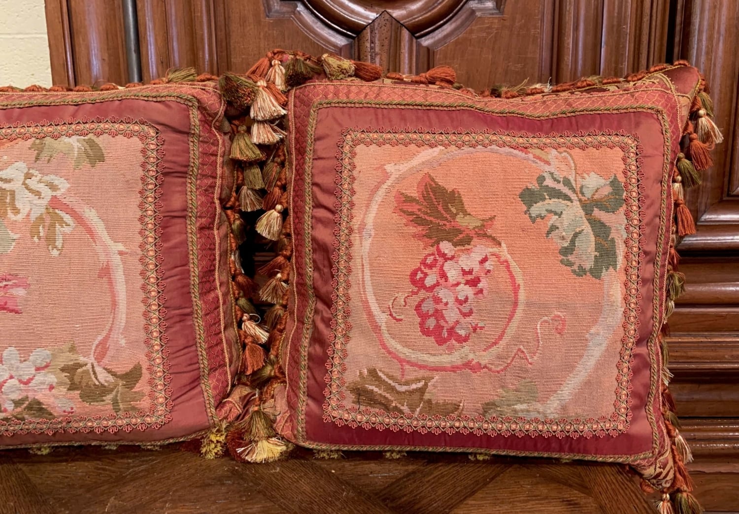 A Pair of 18th Century French Needlepoint Pillows 