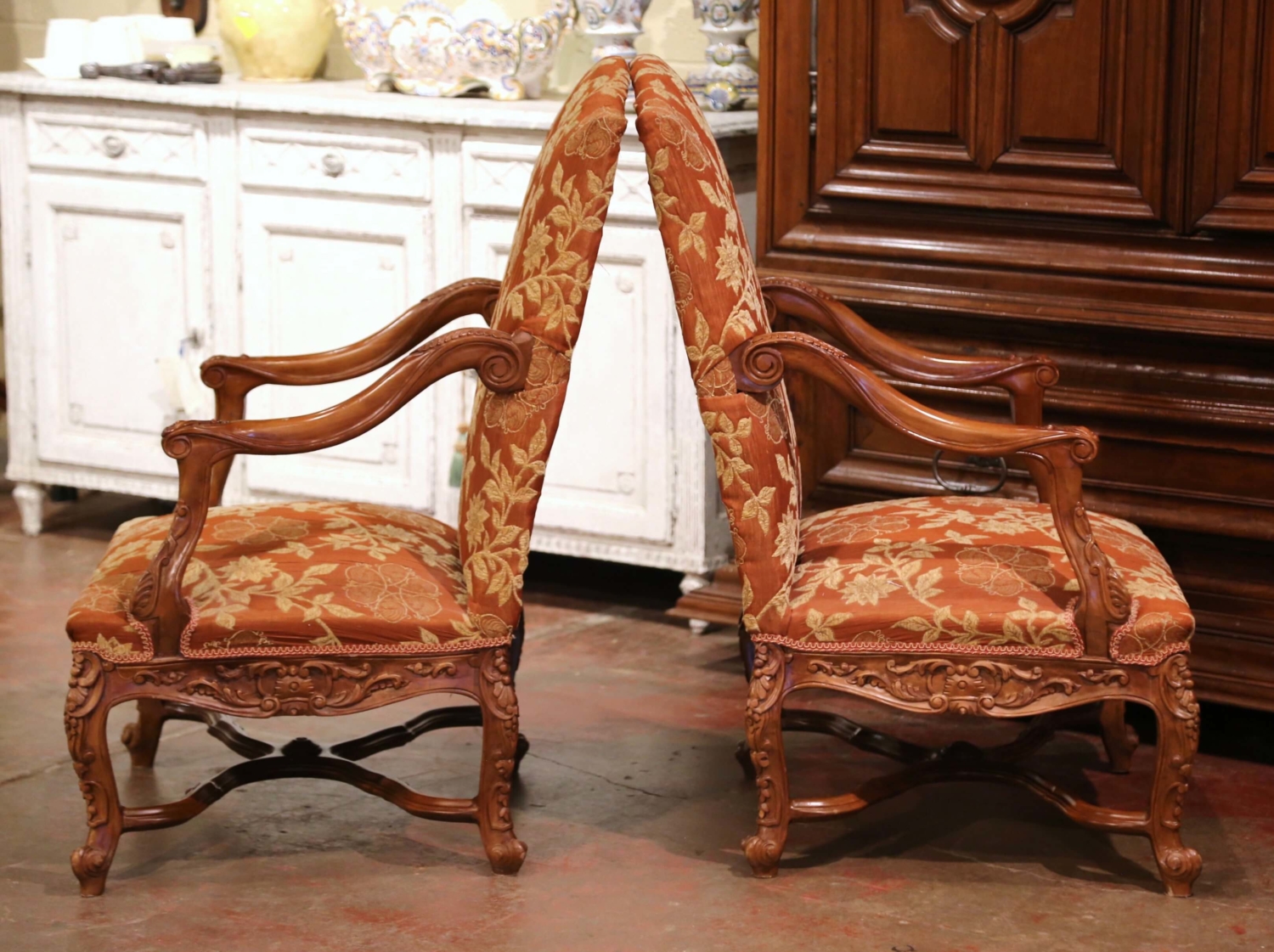 Louis XV Carved Walnut Fauteuil, Circa 1750, Garden Court Antiques