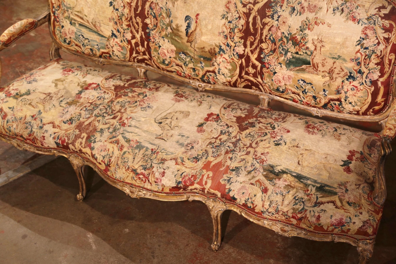 19th Century French Louis XV Giltwood Canape ~ Sofa