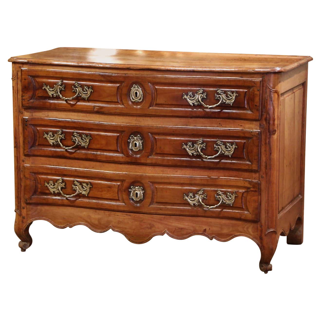 Antique Louis XV French Provincial Walnut Chest, Commode