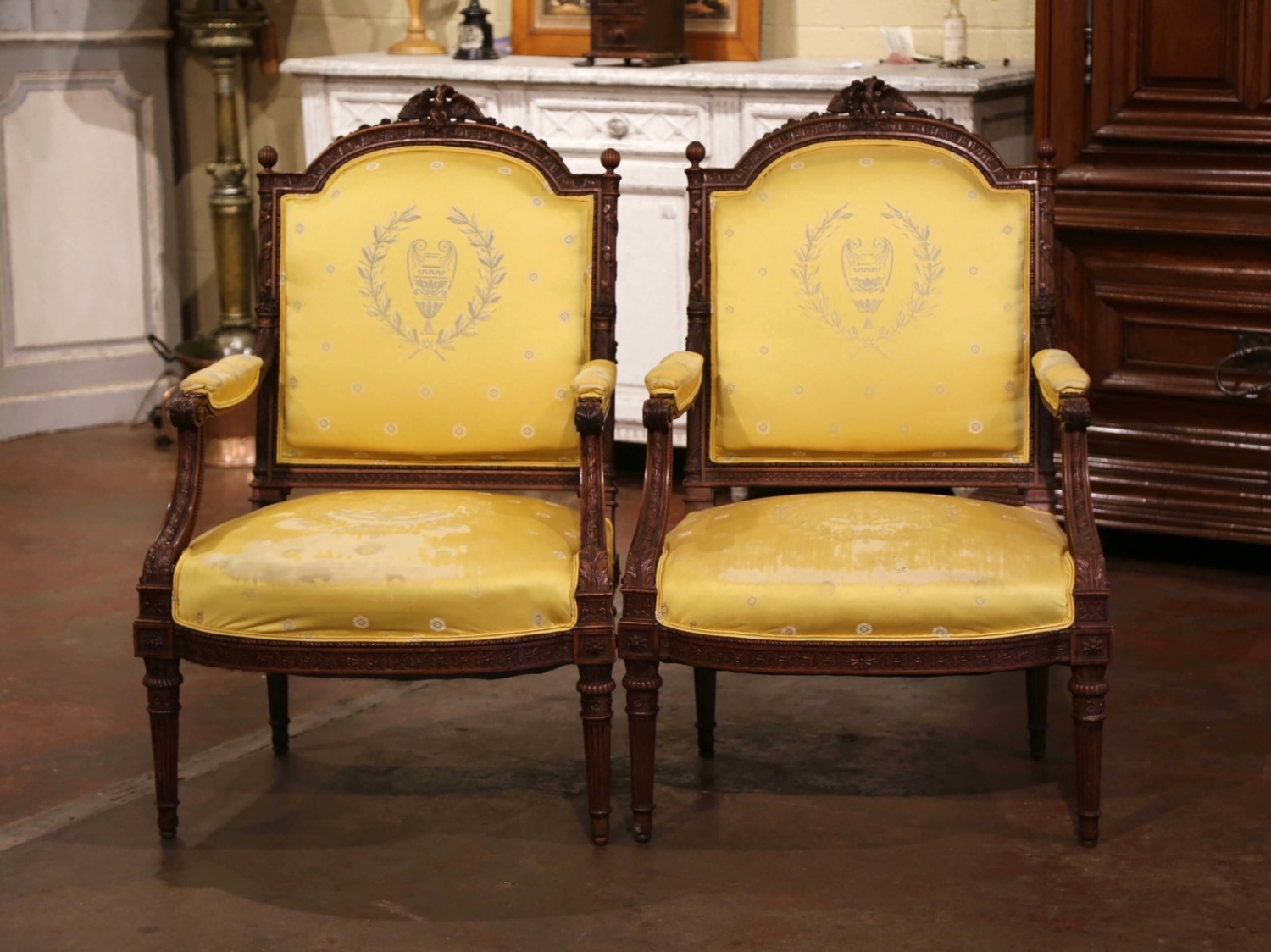 Antique French Louis XVI Style Carved Walnut Armchairs Available For  Immediate Sale At Sotheby's