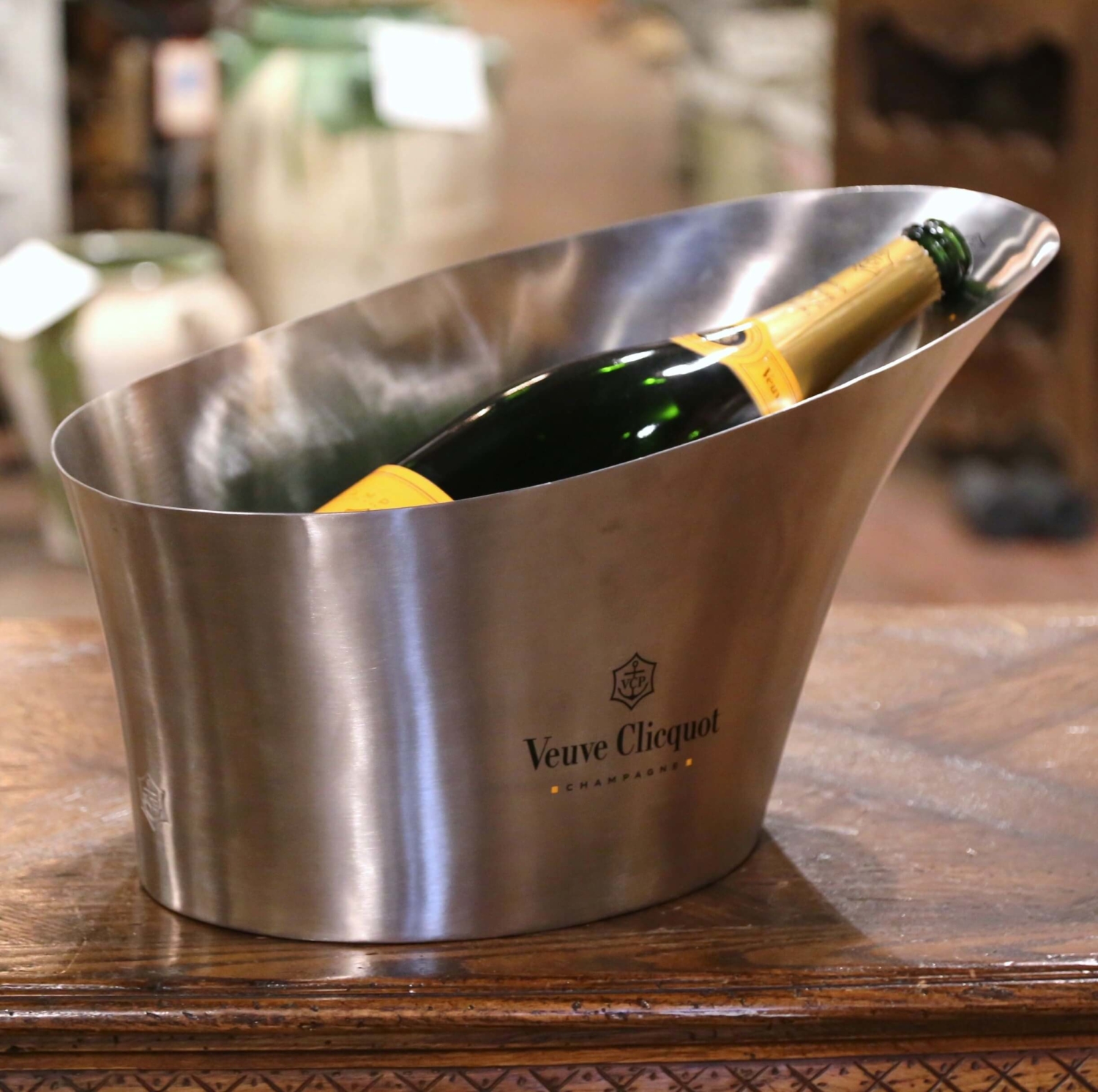 Vintage French Stainless Steel Veuve Clicquot Double Magnum