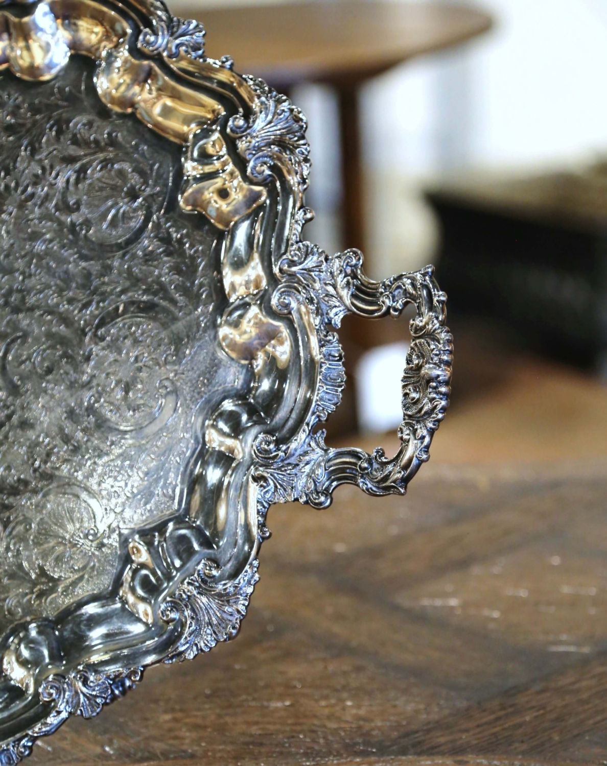 Louis XV silver platter - Ref.105620