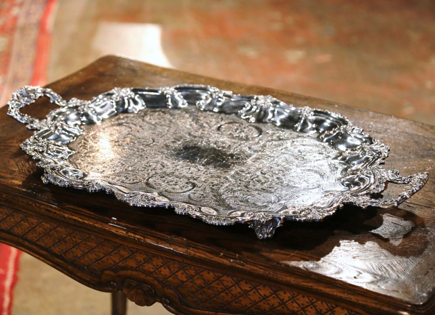 Louis XV silver platter - Ref.105620