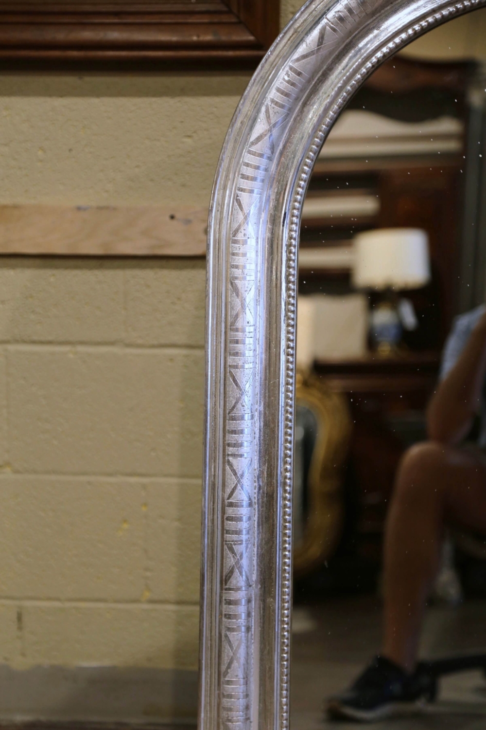 Large Silver Louis Philippe Mirror