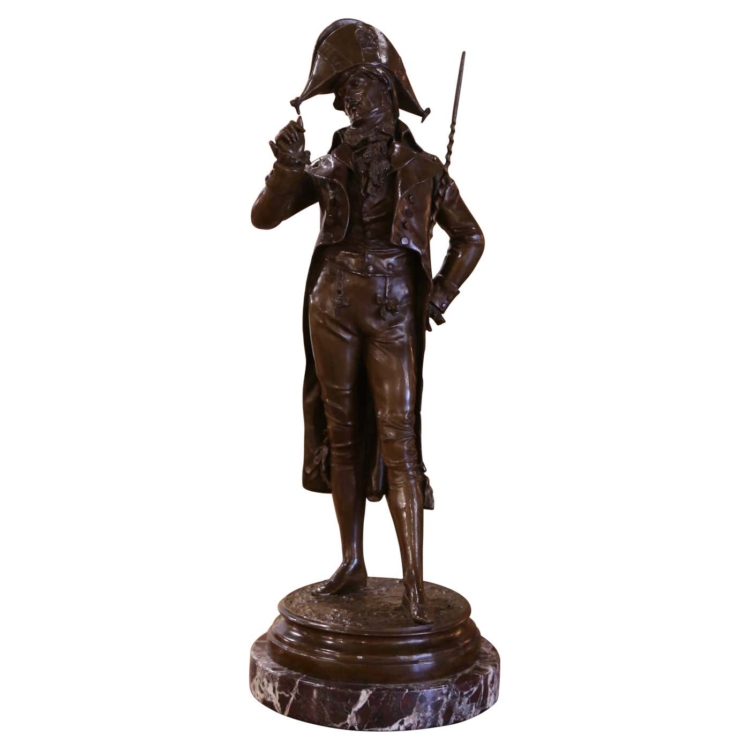 19th Century French Patinated Bronze Sculpture "L'Incroyable" Signed E. Lormier