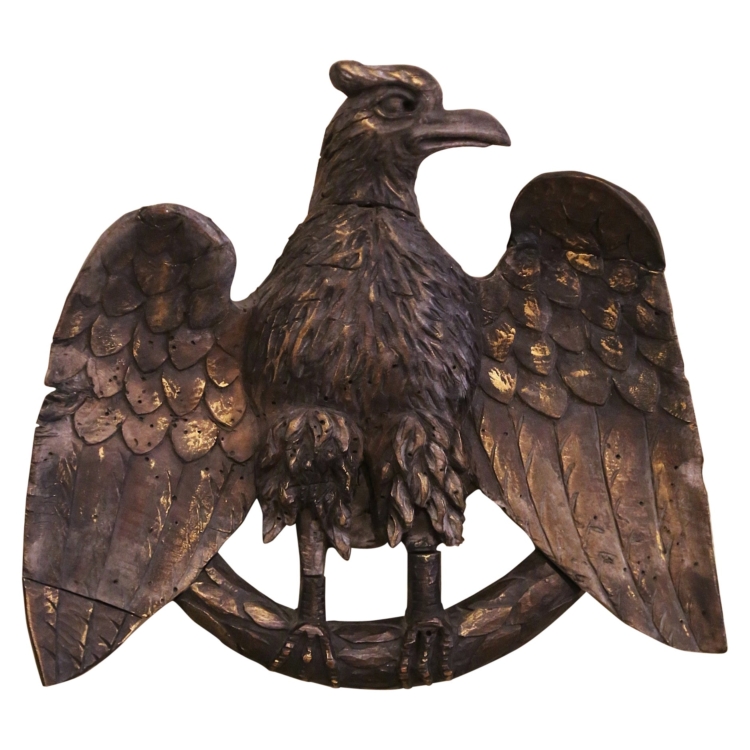 19th Century French Carved Eagle Wall Sculpture