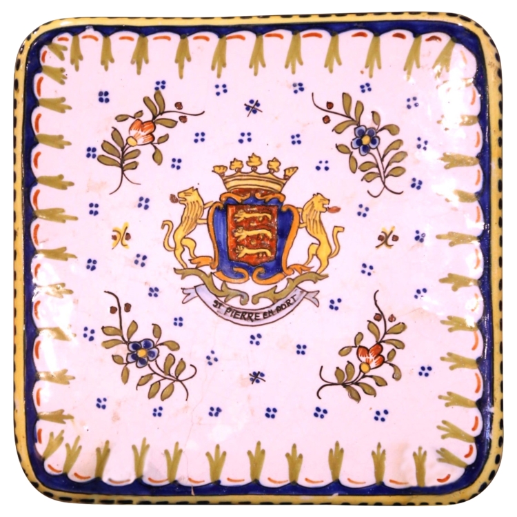 Early 20th Century French Faience Coaster Tray by De Charolle Quimper