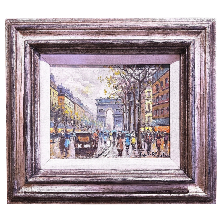 Mid-Century French Oil on Canvas Paris Painting Signed Antoine Blanchard
