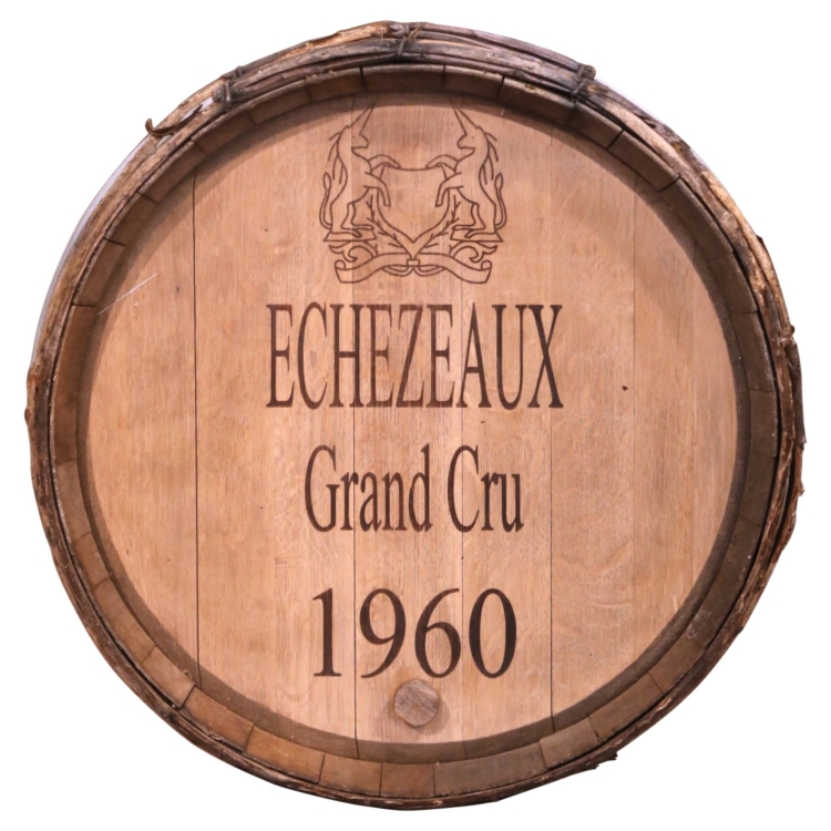 Mid-Century French Oak and Iron Decorative Wine Barrel Top Dated, 1960