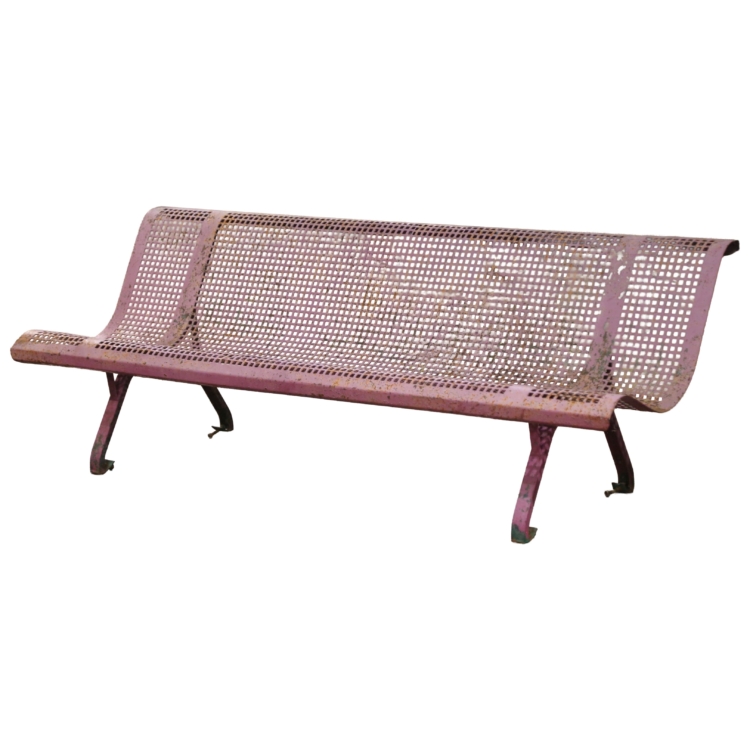 Early 20th Century French Iron Garden Bench with Original Painted Patina