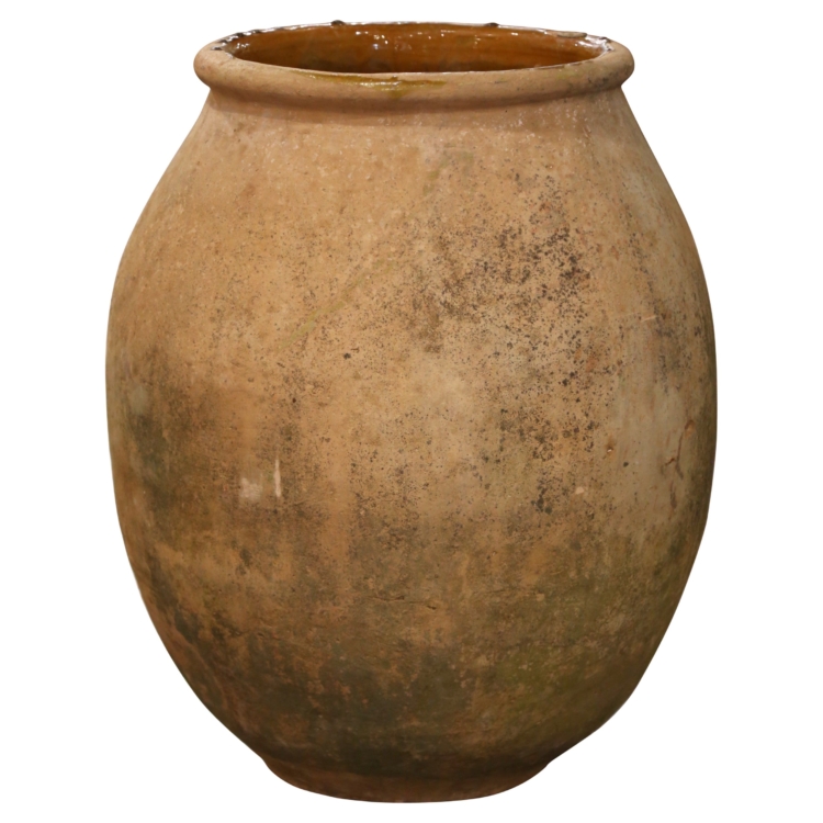 19th Century French Provencal Terracotta Olive Oil Jar from Biot