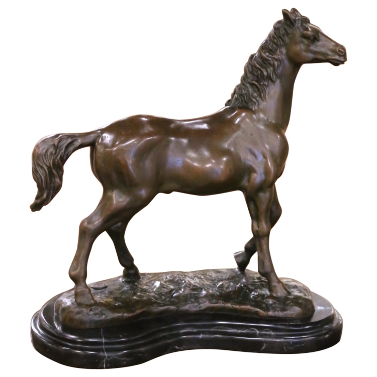 Early 20th C. Bronze Horse Sculpture Signed Milo and J. B. Paris Foundry Stamp