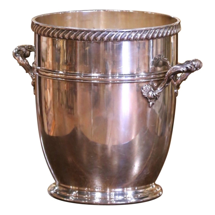 Mid-Century American Silver over Bronze Champagne Bucket by Gorham