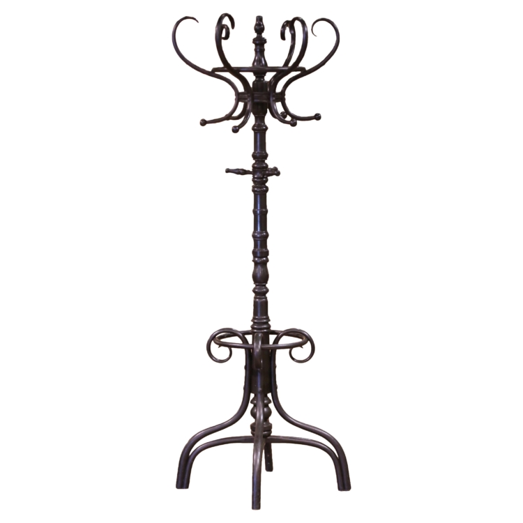 Early 20th Century Painted Bentwood Swivel "Perroquet" Coat Stand Thonet Style