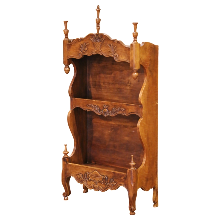Mid-Century French Louis XV Walnut Estanier with Carved Basket and Urn Motifs
