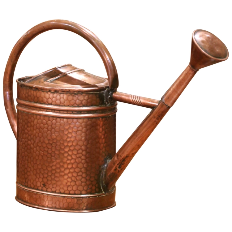 19th Century French Brass and Copper Watering Can from Normandy