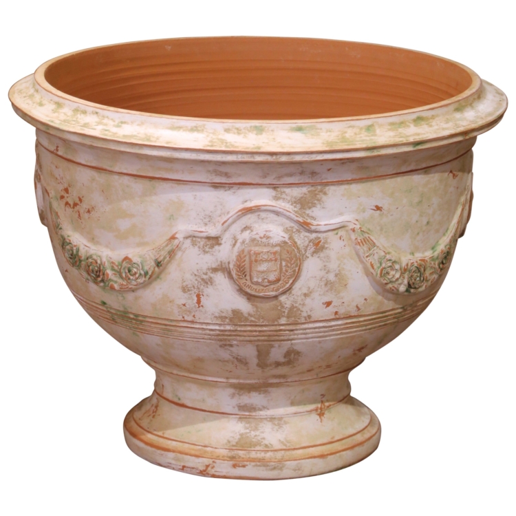 French Handmade Terracotta Anduze Bowl Urn Planter by La Madeleine