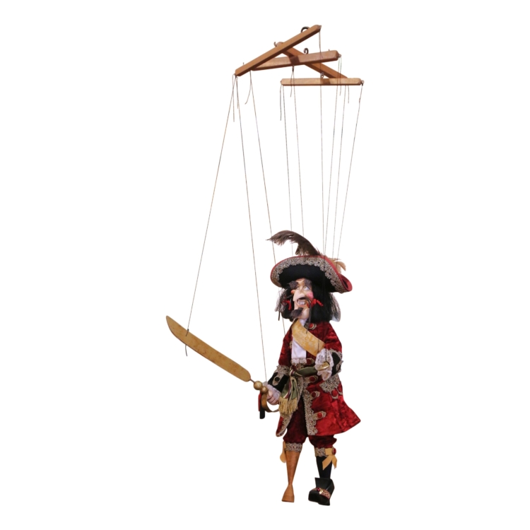 20th Century Italian Captain Hook Marionette Puppet